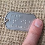 Braille Dog Tag with finger