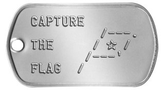 Airsoft Scenario Dog Tags CAPTURE            /---. THE     / ☆ /         /---' FLAG  / 