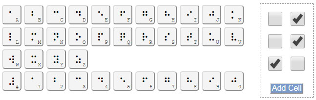 Braille Character Generator Keypad